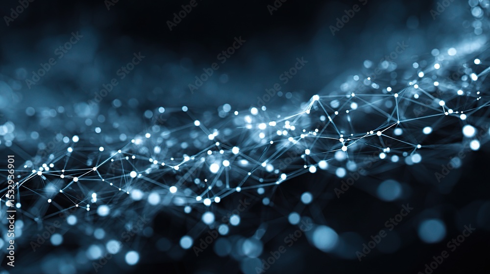 Abstract Digital Background of Interconnected Blue Lines and Dots Abstract Digital Background of Interconnected Blue Lines and Dots