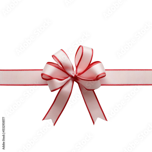Elegant pink ribbon bow on white background, perfect for gift wrapping and decorative projects.