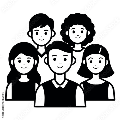 Friendly Group of Three Smiling People