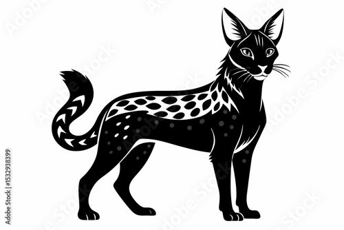 фотографія serval sihouette black vector