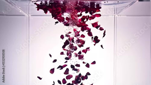 Abstract background pink petals in water