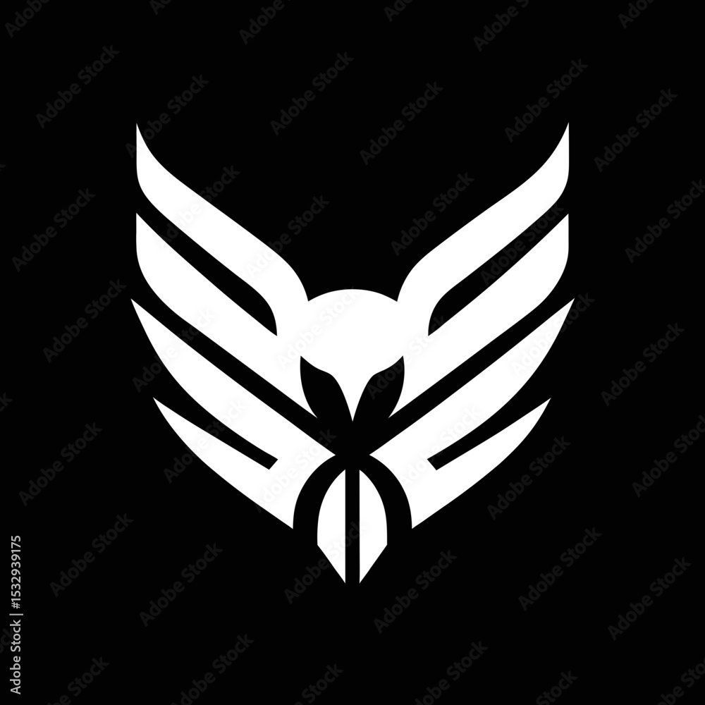 Obraz premium Eagle button logo with wings, featuring a clean vector design for professional use.