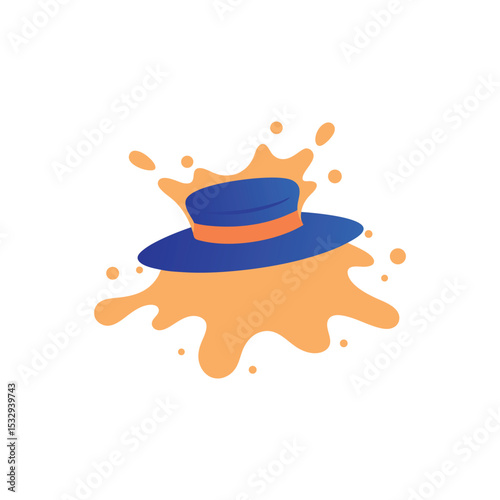 hat emerging from paint splash vector