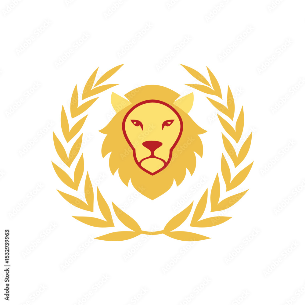 Fototapeta premium lion head in wreath vector