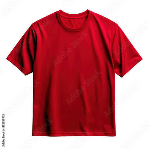 Vibrant red t-shirt isolated. Perfect for fashion, casual wear, and clothing design inspiration.