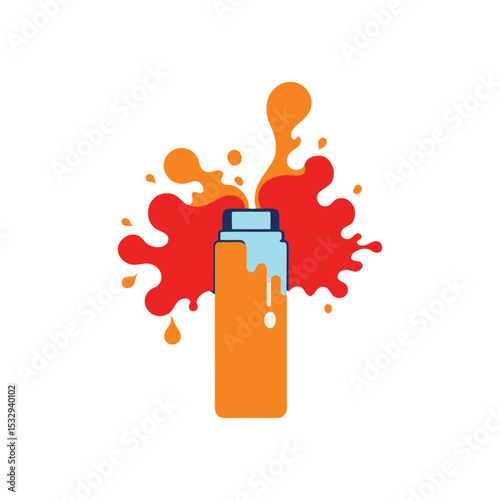 lighter emerging from paint splash vector