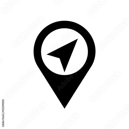 gps navigation arrow icon on white background  .svg