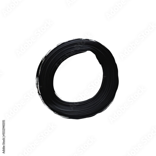 Abstract black circle, swirling paint texture.  Perfect for design backgrounds.