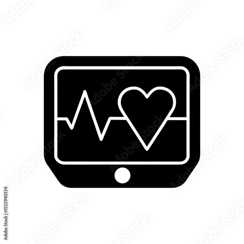 heartbeat monitor icon on white background  .svg