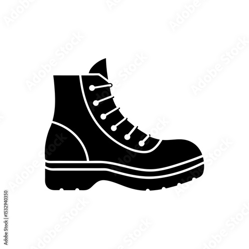 hiking boot icon on white background  .svg