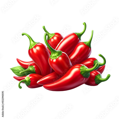 A Vibrant Pile of Fresh Red Hot Chili Peppers Isolated
