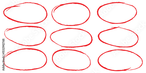 Hand drawn circle line sketch set. Vector circular scribble doodle round circles for message note mark design element. Pencil or pen graffiti bubble or ball draft illustration. EPS 10.