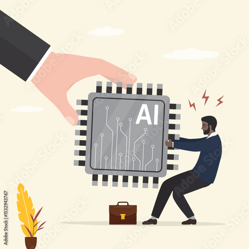 Semiconductor and computer chip supply chain shortage due to trade wars and high tariffs, electronics manufacturing problem concept,