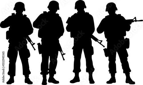  American military, army, Soldiers Vector Silhouette bundle