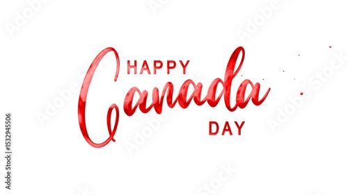 Wallpaper Mural Happy Canada Day Text Animation. Suitable for social media posts, website banners, and promotional materials. Celebrate Canadas special day with flair. Torontodigital.ca