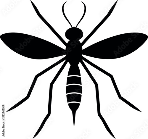 mosquito  silhouette style on white background