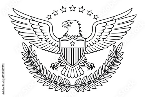Wallpaper Mural Detailed eagle emblem with shield and laurel wreath

 Torontodigital.ca