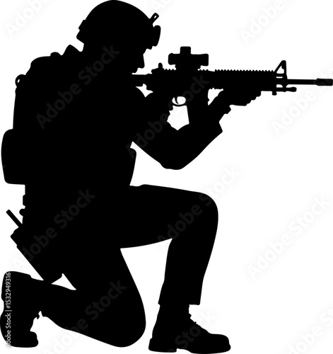  American military, army, Soldiers Vector Silhouette bundle