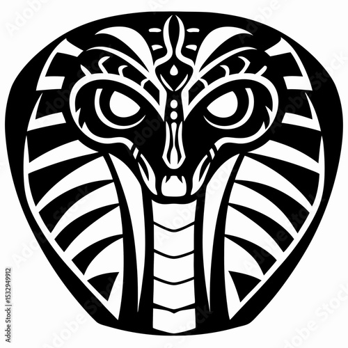 Tribal Cobra Skull Design Vector Art