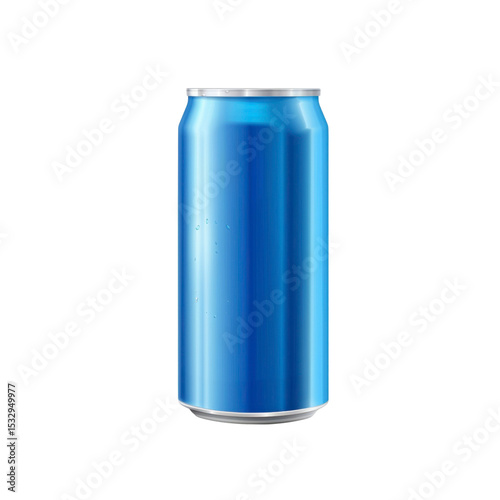 Single Blue Aluminum Can - Mockup for Branding and Design