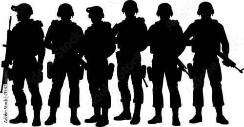  American military, army, Soldiers Vector Silhouette bundle