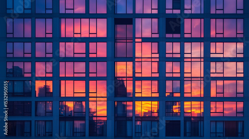 Wallpaper Mural Sunset Reflection on Luxury Apartment Windows Torontodigital.ca