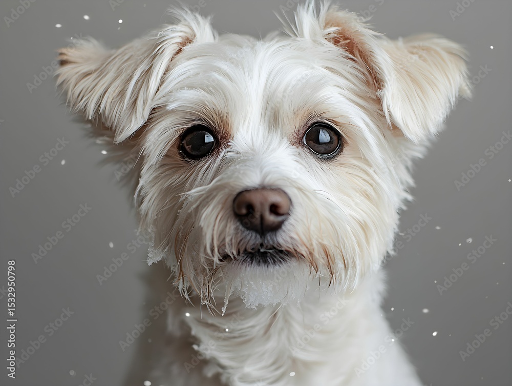 Snow-Covered Senior Dog Portrait Snow-Covered Senior Dog Portrait
