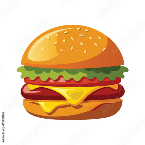 Photorealistic Digital Painting of a Juicy Cheeseburger