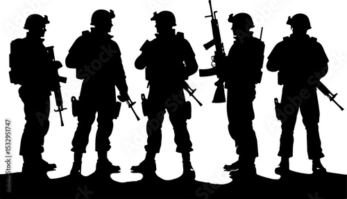  American military, army, Soldiers Vector Silhouette bundle