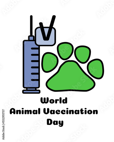 World Animal Vaccination Day, design of a vertical poster, banner or leaflet about veterinary medicine