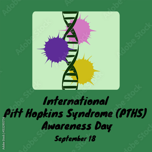 International Pitt Hopkins Syndrome (PTHS) Awareness Day, simple poster, banner, card, postcard or flyer idea about health