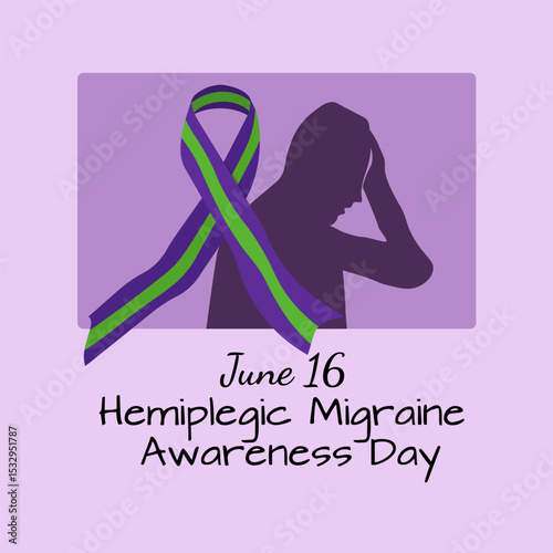 Hemiplegic Migraine Awareness Day, idea for a simple poster, banner, card, postcard or flyer about health