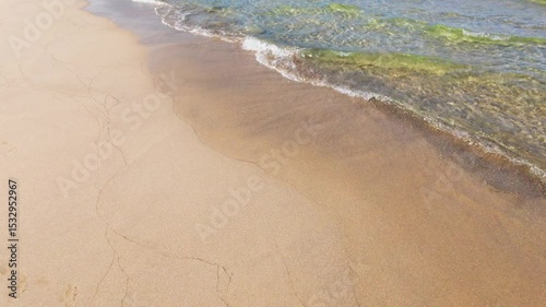 Beautiful tropical beach with sea and waves. Summer vacation and nature environment concept.