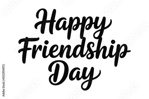Happy Friendship Day Typography: A stylish and elegant typography design expresses warm wishes and celebrates the bond of friendship. This design symbolizes the joy of camaraderie.