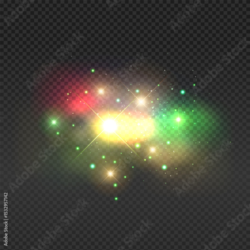 Vibrant Cosmic Explosion with Colorful Light Effects