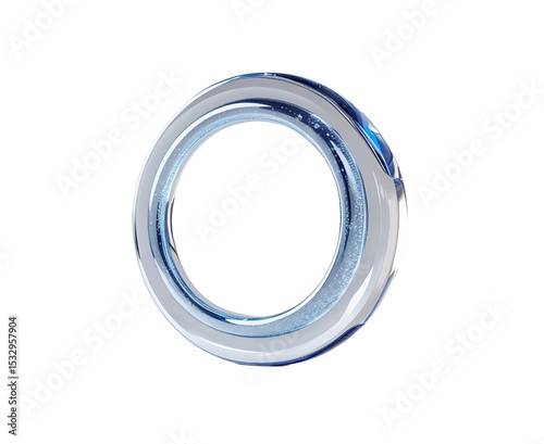 3D-rendered fluid round abstract shape with a liquid glass appearance, designed as a futuristic modern banner template or stylized frame. Ideal for tech branding, UI/UX design, digital art, and promot