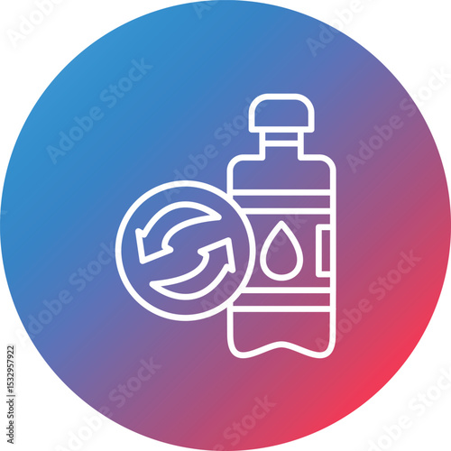 Reusable Bottle Line Gradient Circle Background Icon