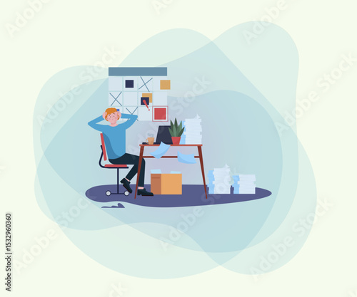 stressed office employee overworked