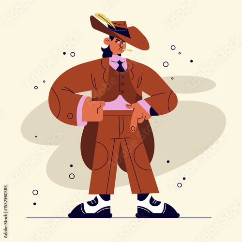 Cartoon characters Hand drawn Flat gangster cartoon Illustration