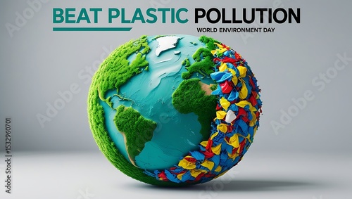 Beat plastic pollution world environment day globe