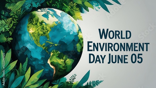 World environment day june 5th green earth globe
