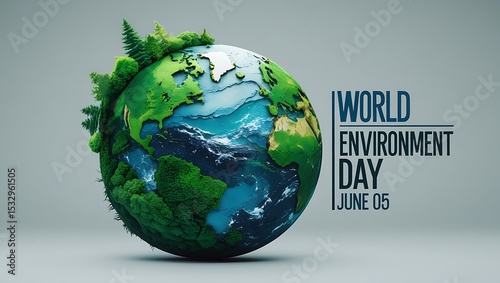 World environment day green earth globe june 5th