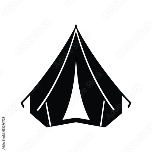 Minimalist Camping Tent Icon Illustration