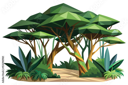 Low poly jungle canopy