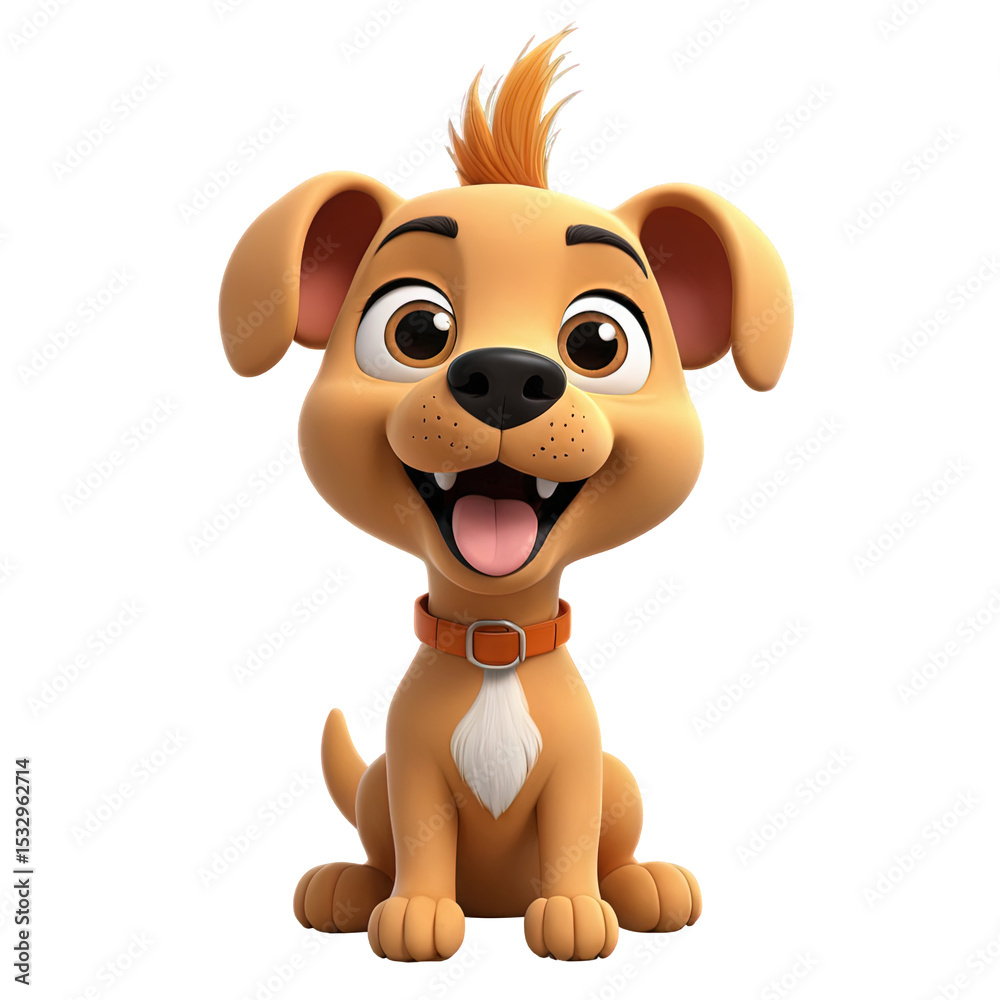 Obraz premium Happy cartoon dog smiling brightly