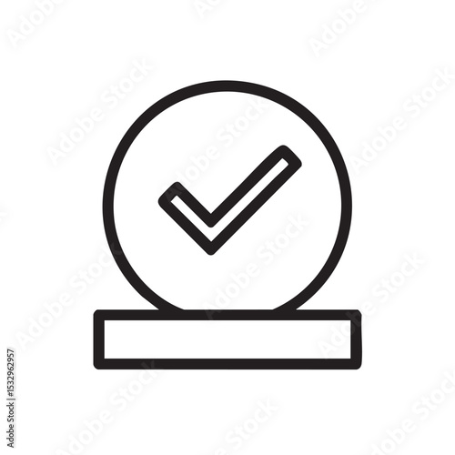 Check mark symbol in round shape for affirmation and confirmation vector illustration