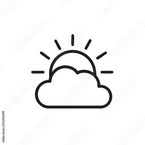 Sunrise over cloud formation during early morning hours vector illustration