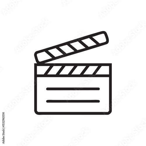 Concept of film production with an open clapperboard for directing vector illustration