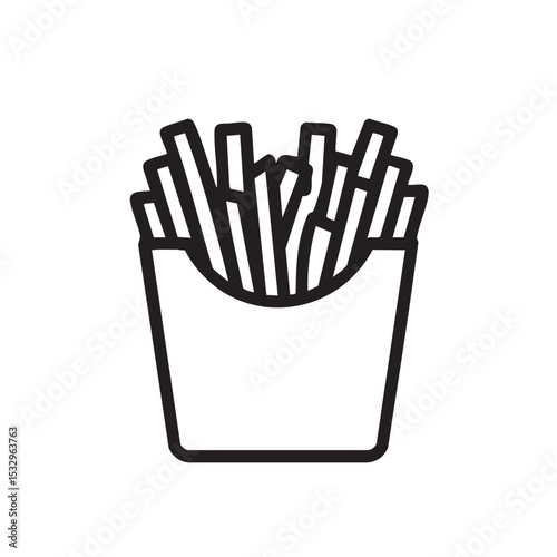 Crispy French fries in a container ready for a tasty snack vector illustration
