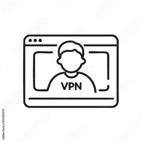 Secure online browsing with a VPN concept for digital safety vector illustration